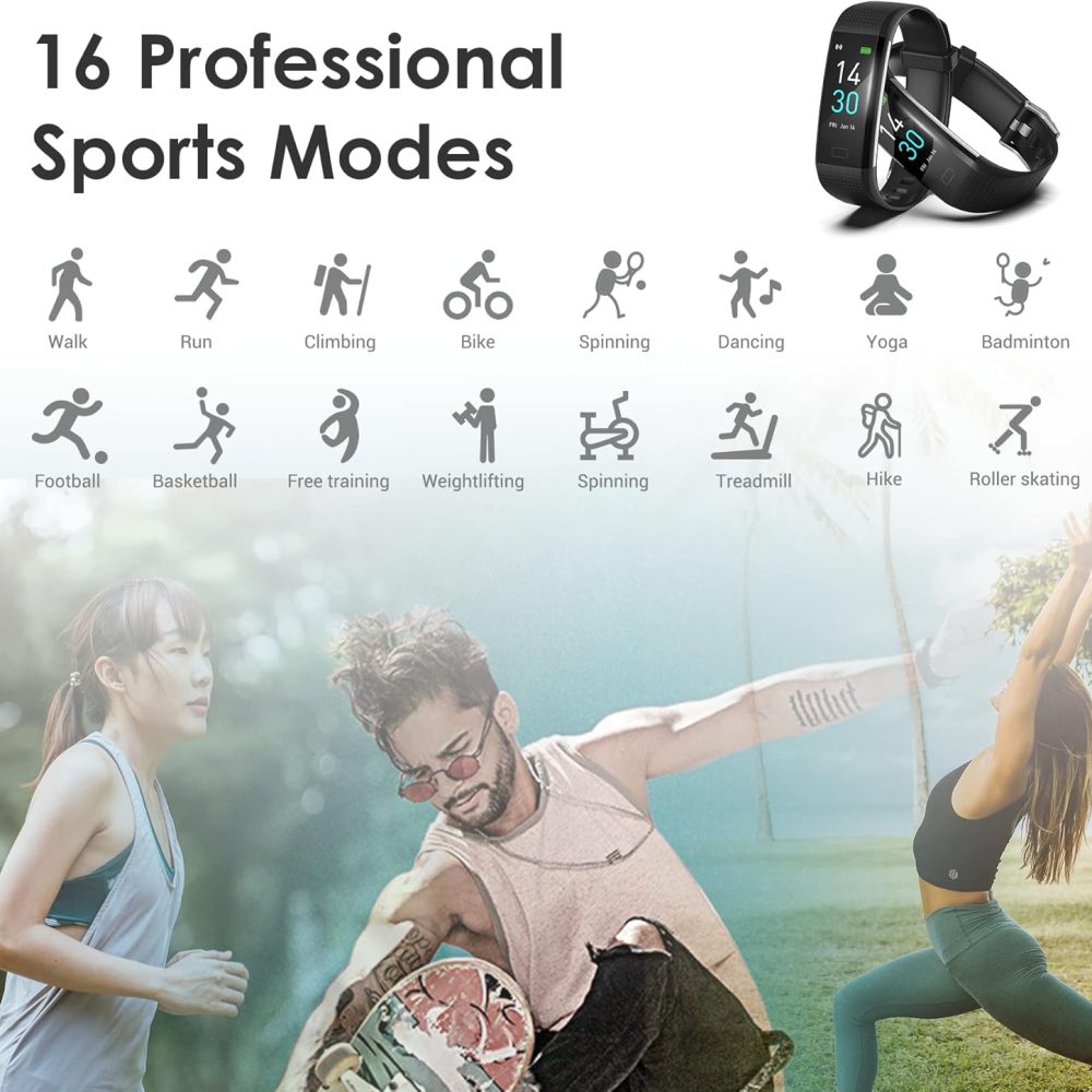 Fitness Tracker for Men and Women,Fitness Watch Waterproof with Activity Tracker and Sleep Monitor,Smart Watch for Android and iOS Phones - Image 3