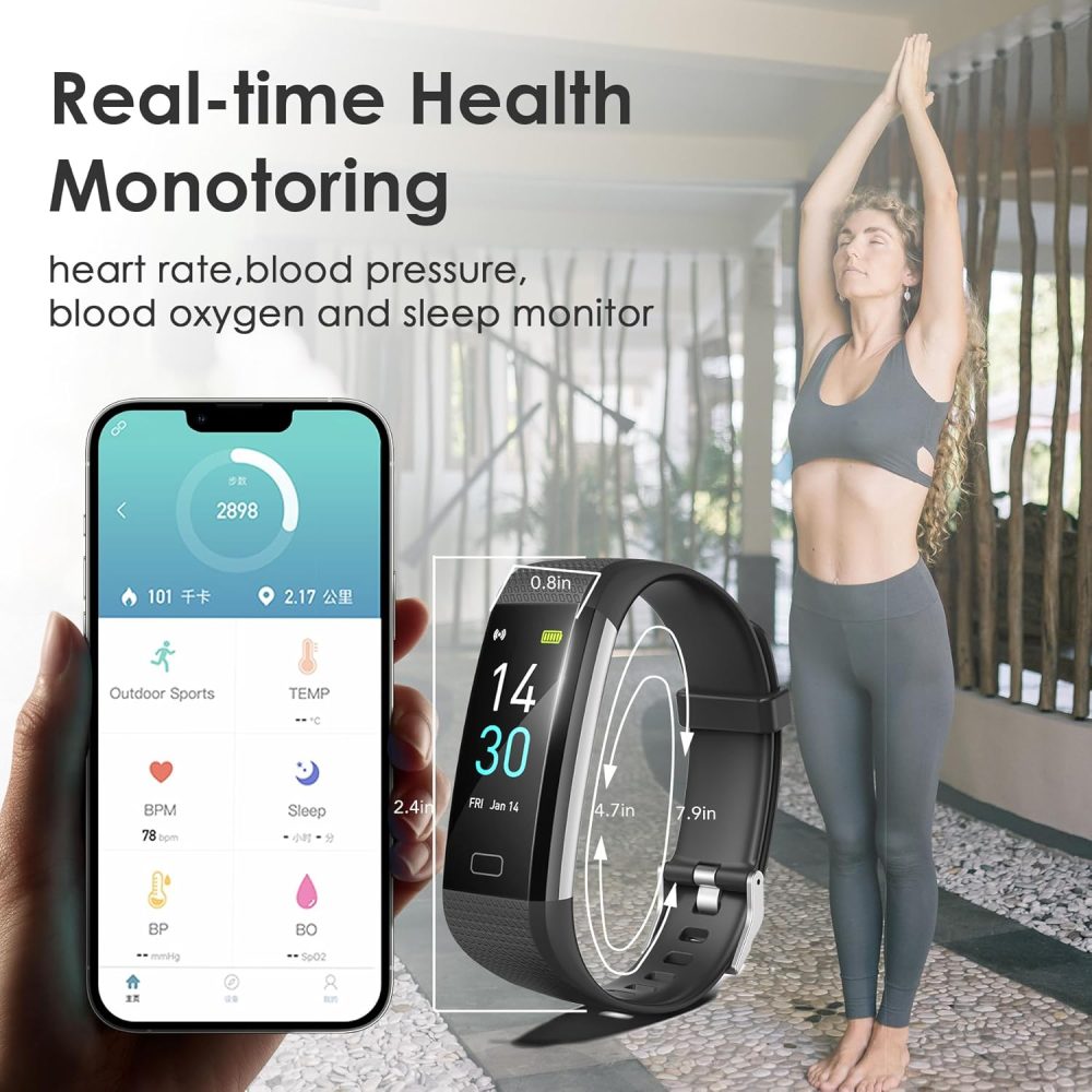 Fitness Tracker for Men and Women,Fitness Watch Waterproof with Activity Tracker and Sleep Monitor,Smart Watch for Android and iOS Phones - Image 4