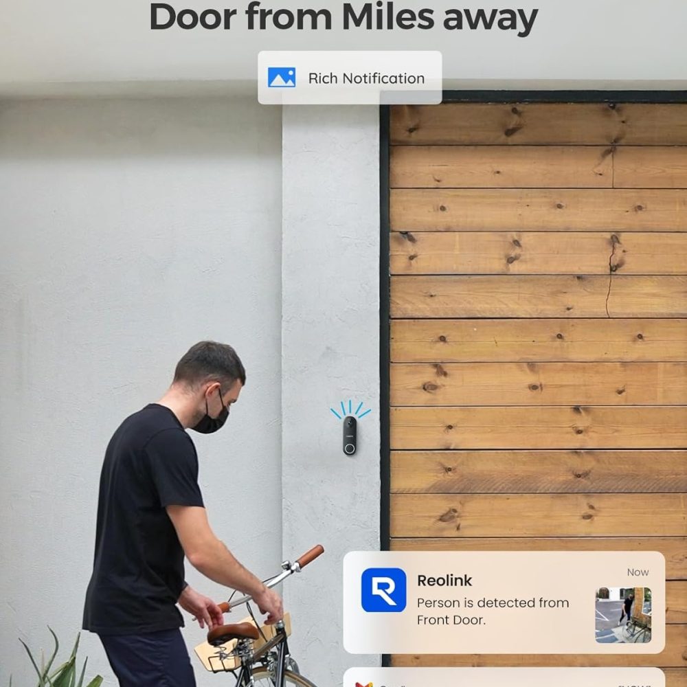 REOLINK Video Doorbell WiFi Camera - Wired 2K Outdoor, 5G&2.4G WiFi, 4:3 Wide View Angle, Smart Detection, Local Storage, No Subscription Front Door Home Security, Customized Chime V2 - Image 4
