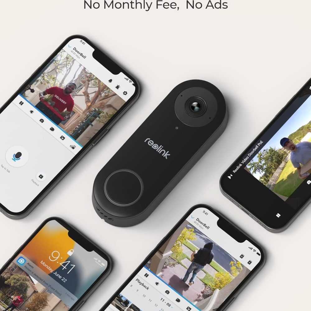 REOLINK Video Doorbell WiFi Camera - Wired 2K Outdoor, 5G&2.4G WiFi, 4:3 Wide View Angle, Smart Detection, Local Storage, No Subscription Front Door Home Security, Customized Chime V2 - Image 7
